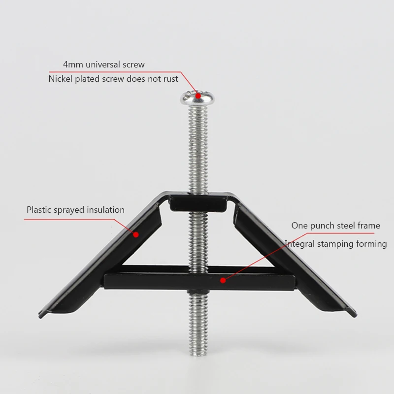 10 Viti Riparazione Per Prese Elettriche - Ganci In Acciaio Per Scatole Da Parete