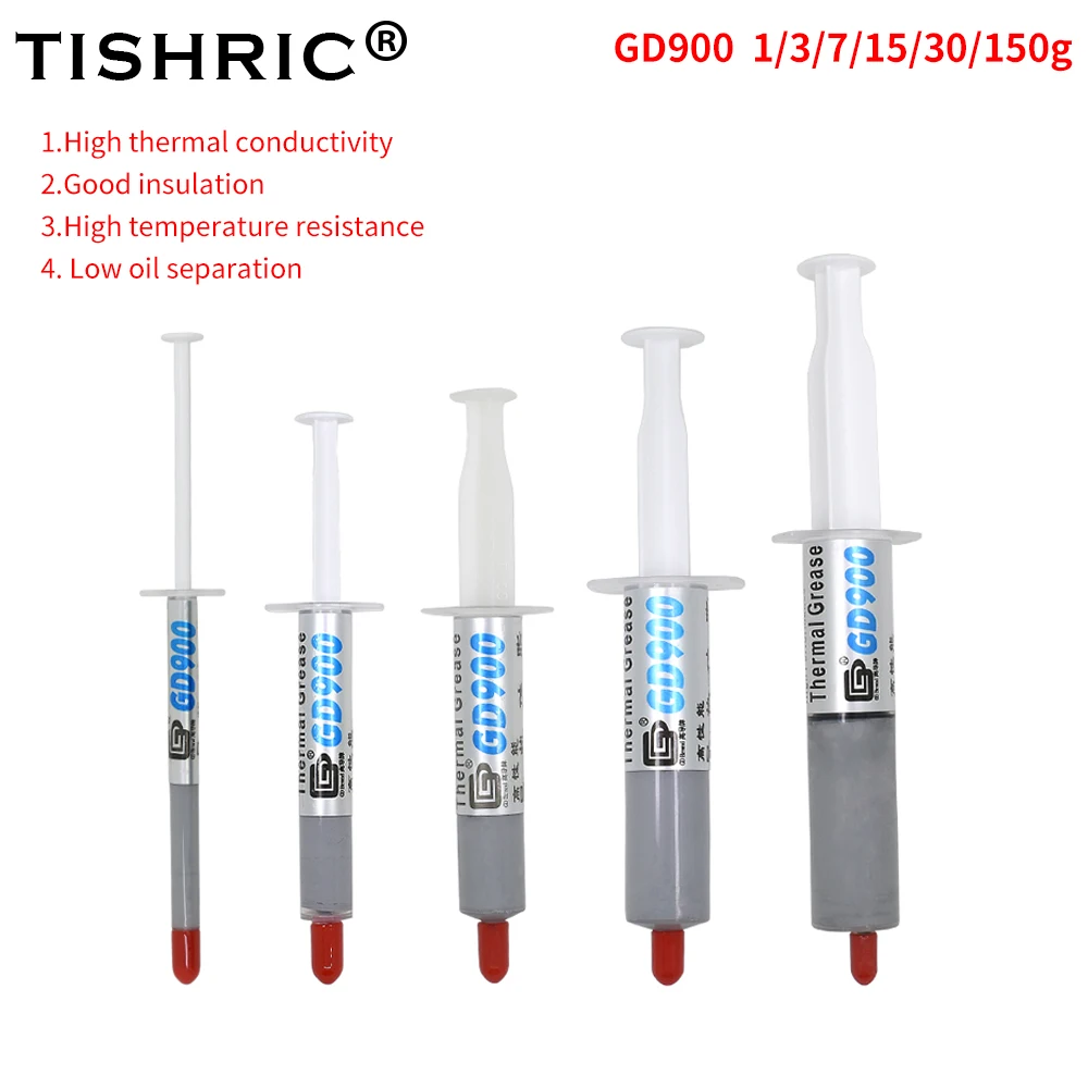 TISHRIC 1/3/7/15/30/150g GD900 Термальность проводящий штукатурка для радиатора силиконовая