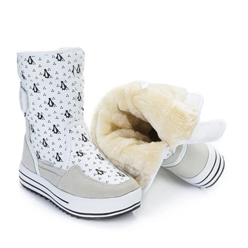 SNURULAN 2019; fashionable women's boots to the middle of the calf with a round toe; warm winter boots; flat plush women boots