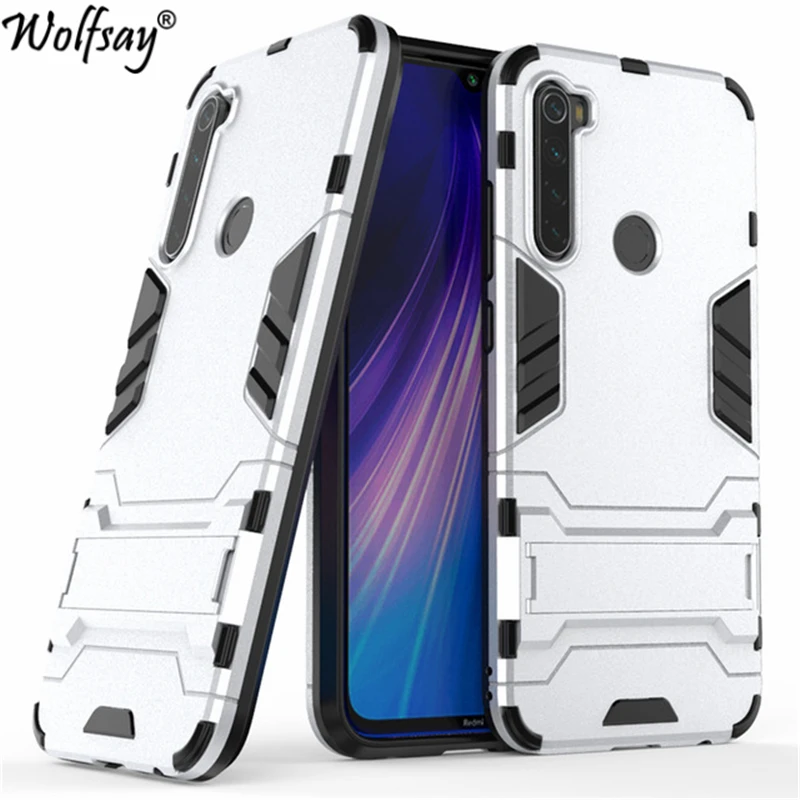 Чехол Wolfsay для Xiaomi Redmi Note 8 Pro тонкий чехол из поликарбоната + мягкий резиновый