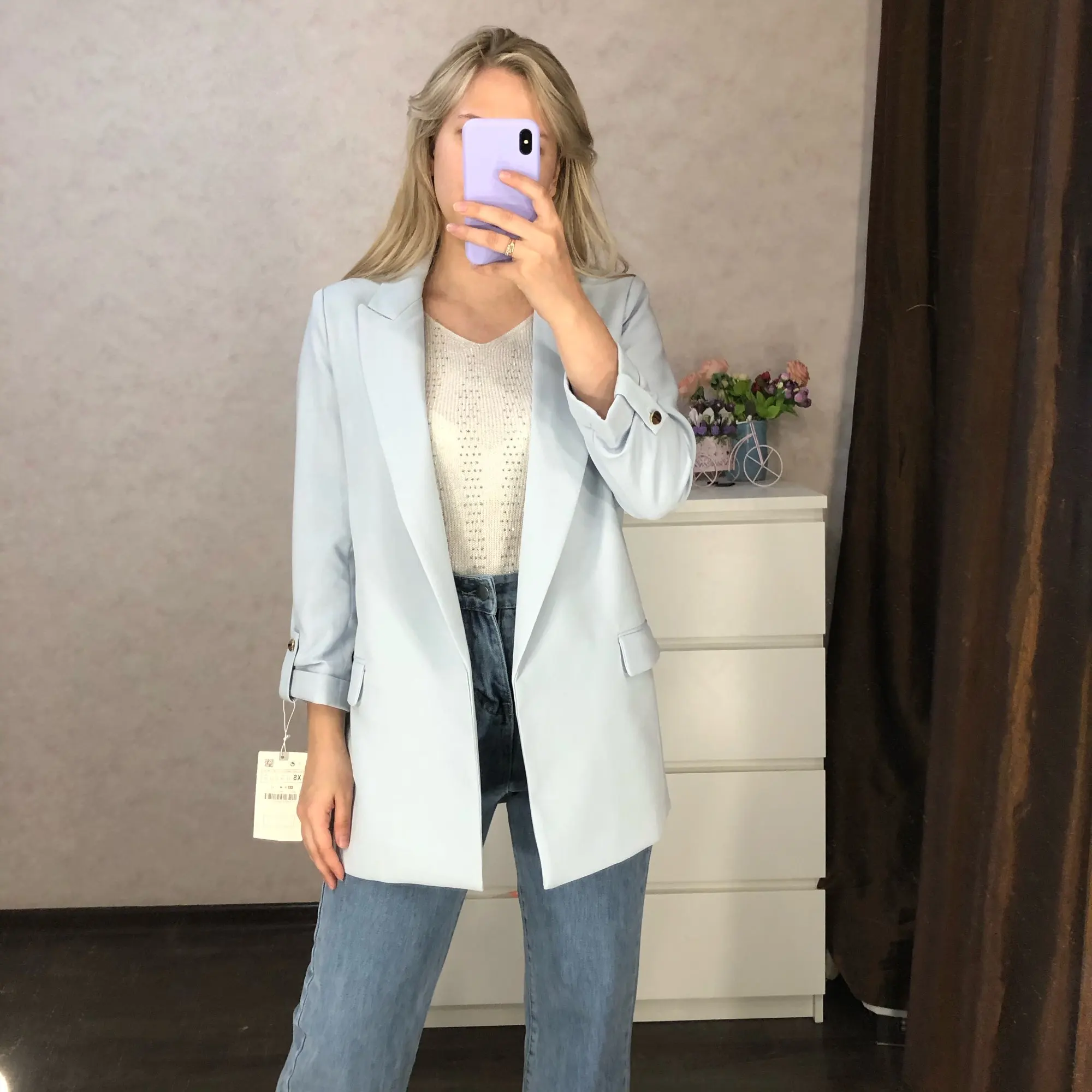 

BBWM ZA Spring And Summer New Women's Roll-Sleeved Drape Elegant Casual High-Quality Suit Jacket Chic Top