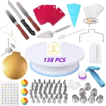 Cake Decorating Tools Turntable Pastry Bags Nozzle Bakware Baking Accessories Baking Tools Cake Baking Set Cake Turntable Set