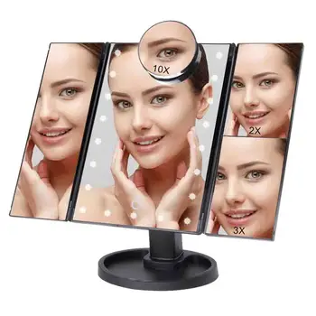 

Vanity Mirror Touch Screen 22 LED Light Flexible 1X/2X/3X/10X Magnifying Makeup Mirror Cosmetic USB Or Battery Use Adjustable