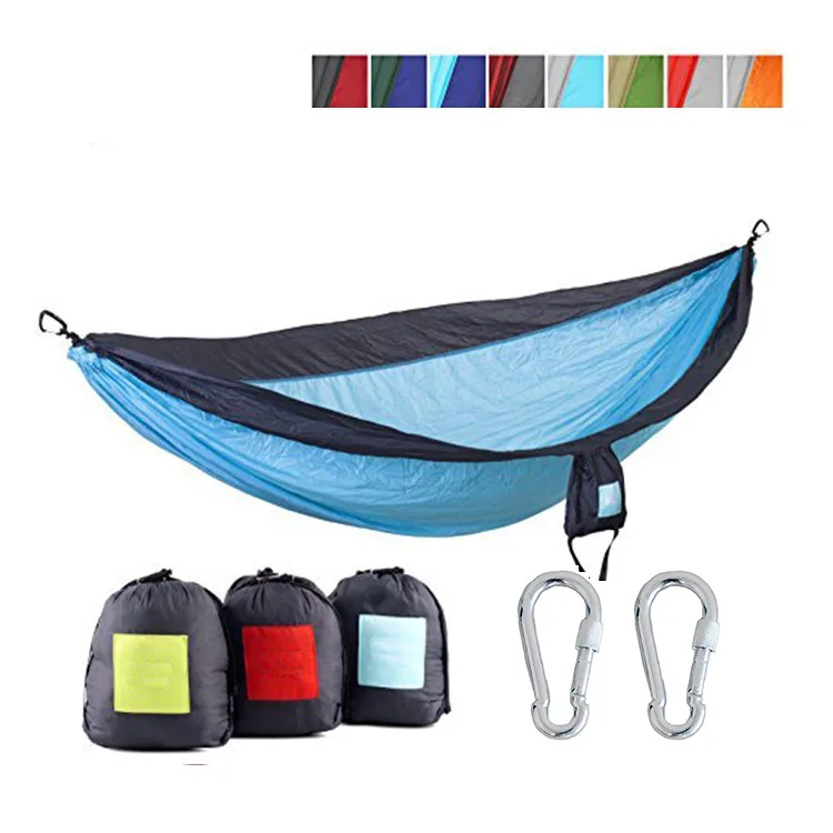 

Ultra-Light Nylon Taffeta Scratch-Resistant Double Mixed Colors Hammock Casual Outdoor Parachute Cloth Portable Hammock