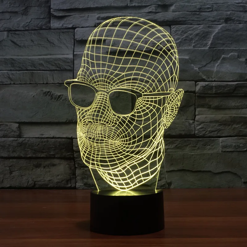 

Foreign Trade New Style Wear Glasses of Men 3D Lamp Colorful Touch Control LED Visual Lamp Gift Atmosphere Lamp 3015