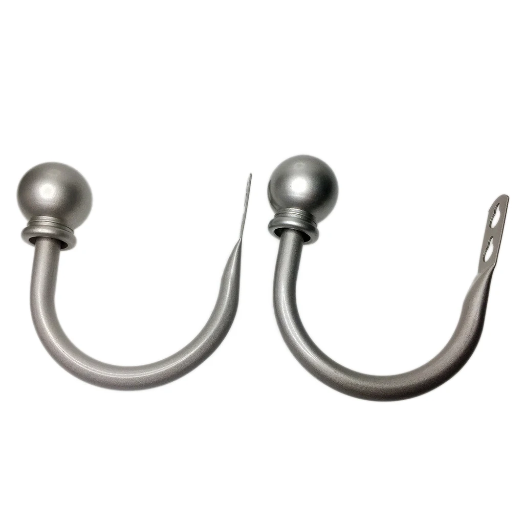 1 Pair Of Ball Design Decorative Metal Curtain Holdbacks Hooks, Drapery Tiebacks Holder, Window Curtains Metal Finials