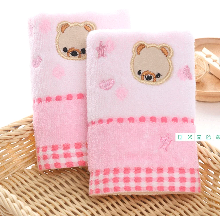 1PC 1 шт., 25*50 см, детский мультяшный медведь, мягкое полотенце, высокое качество, хлопок, детская мочалка с принтом, носовой платок, детское полотенце для кормления - Цвет: 1PC
