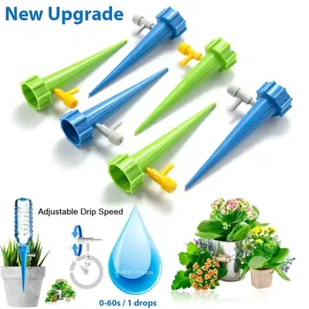 

6pcs Automatic Watering Device With Walve Plant Self Water Adjustable Stakes Automatic Spikes Irrigation System Lazy Pouring Wat