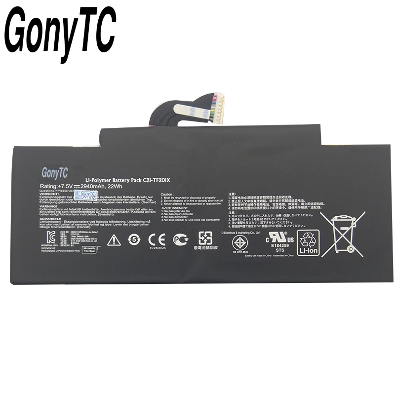 GONYTC 7 5 V 22WH Оригинальный планшет Батарея для ASUS TF300 TF300T TF300TG TF300TL C21 TF201X натуральная