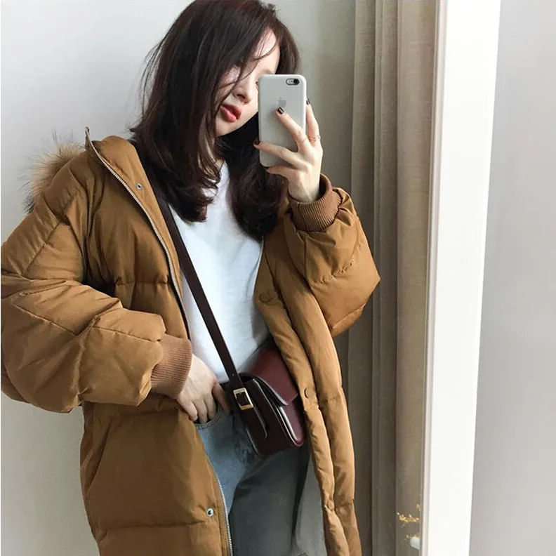 

2019 Winter New Style Korean-style Fashion Mid-length down Coat Oversize Cotton-padded Clothes down Cotton Cotton-padded Jacket