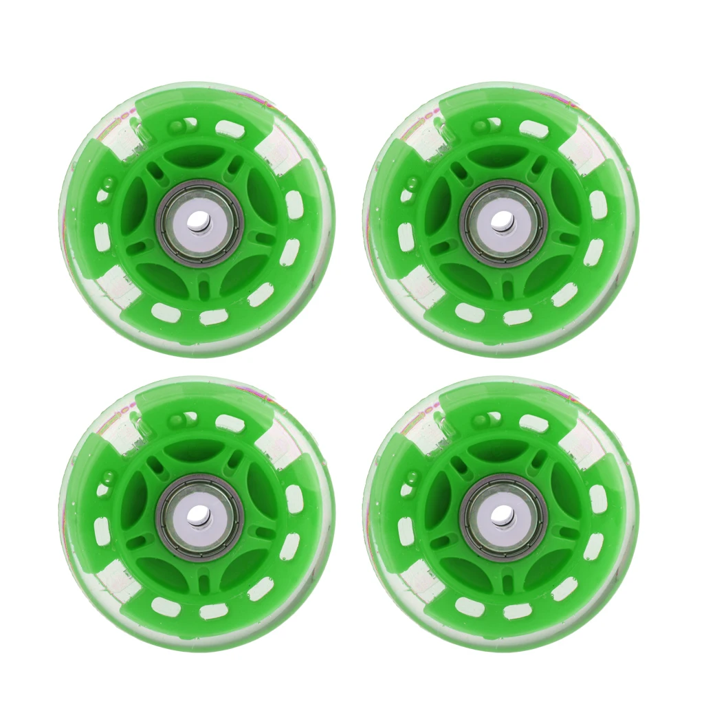 4Pcs Outdoor Inline Roller Skate Hockey Skating Wheels Luminous PU Flash Roller Replacement Durable Sports Accessories Tools 