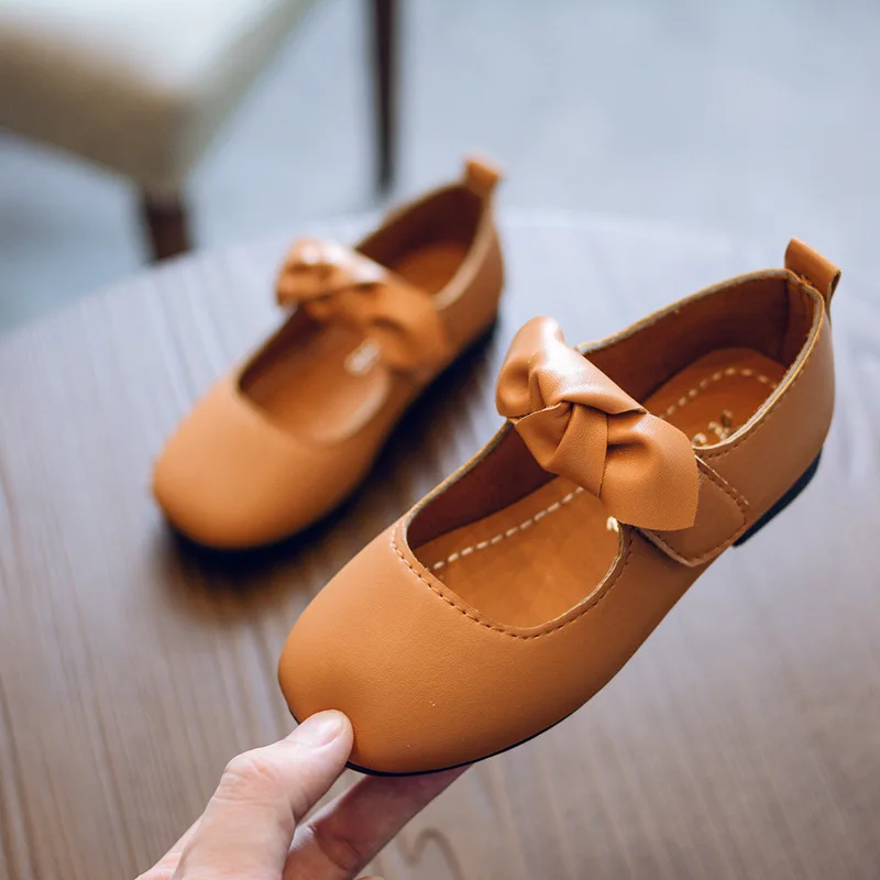 Fashion Bow Little Girl Dress School Shoe Princess Children Baby