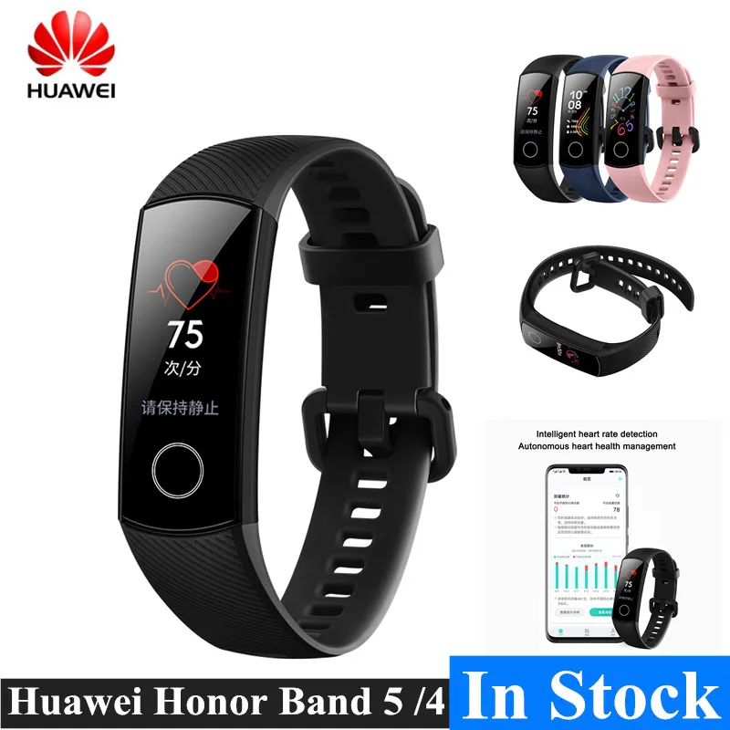

In stock Newst Huawei Honor Band 5 4 Smart Wristband Heart Rate Tracker Sleep Monitor Waterproof Color Touch Screen Bracelet