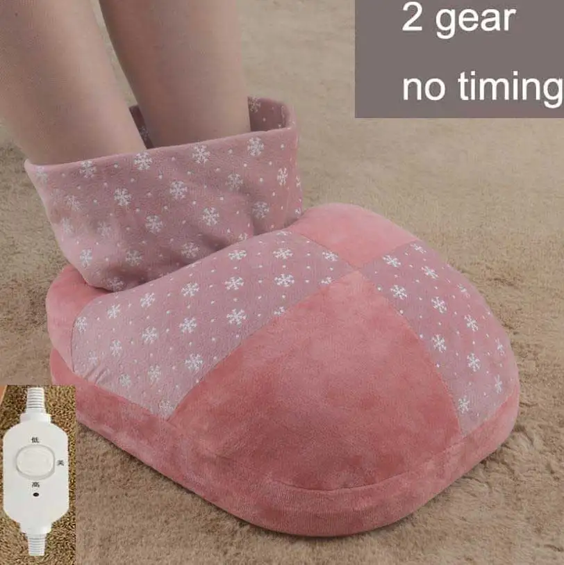 2gear no timing Электрический подогреватель с подогревом для ног, грелка для ног, 220 В, унисекс, бархатный обогреватель для ног, большие тапочки, теплая обувь для ног - Цвет: 2gear no timing