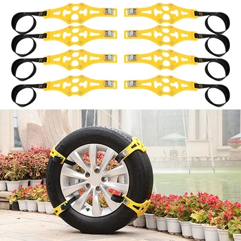 

8pc TPU Snow Chains Universal Car Suit Gear snap Anti-slip Chain For SUV off-road Mud Sand General Automobile Tire Chain Tools