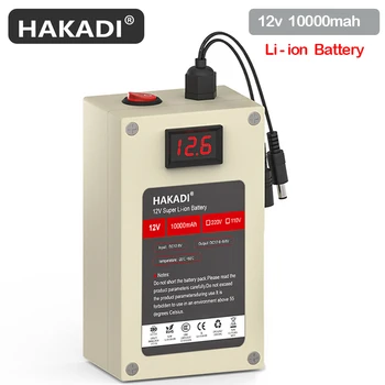 

HAKADI 12V 10Ah Rechargeable Battery With BMS Kit For 12.8V Backup Power Pack Solar Panel, Portable Outdoor Power Supply