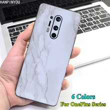 Para OnePlus 8 7 7T 6 6T Pro Vintage mármol contraportada película protectora calcomanías etiqueta de la piel (no es una funda)