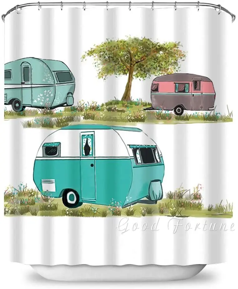

Cartoon Automobile， Waterproof Polyester Shower Curtain Decorative Bathroom