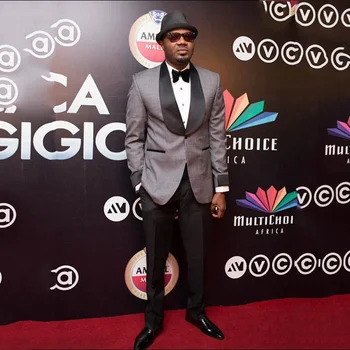 

Gray Men Banquet Suits With Shawl Lapel One Button Business Official Tuxedos Wedding Bridegroom Clothing Set chaquetas hombre