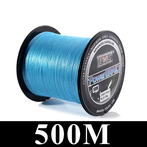 Blue 500m FTK 300 м/500 м плетеная леска из полиэтилена 0,10 мм-0,40 мм 0,4-6,0# код 4 нити 8-60LB PE многофиламентная леска - Цвет: Blue 500m