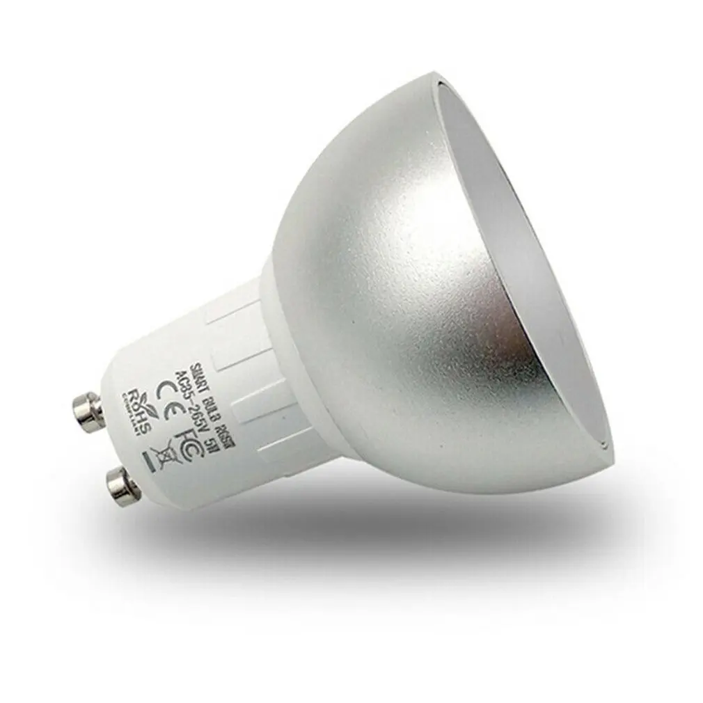 Smart wifi spotlight GU10 voice-activated color-changing bulb light mobile phone app remote control led | Лампы и освещение