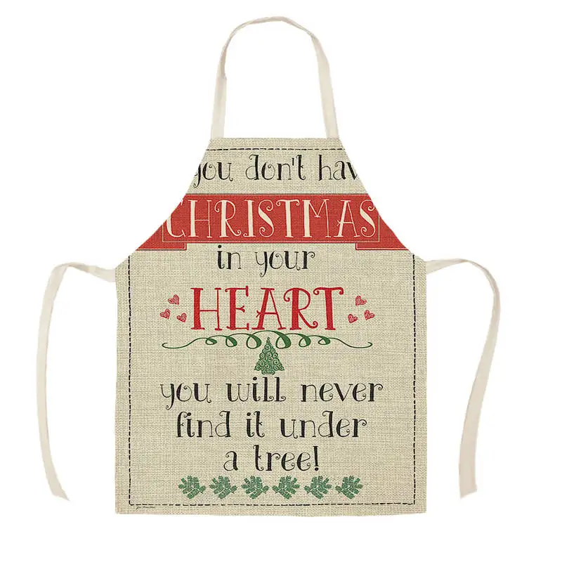 Letter Style Home Decorative Arrow Kitchen Aprons for Woman Man Home Cooking Baking Shop Cleaning Cotton Linen Apron WQ1484