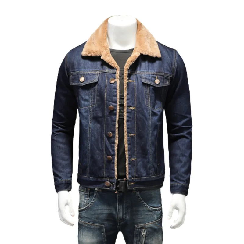 

2020 Winter Denim Jacket Men Fleece Denim Coat Mens Thick Warm Bomber Outwear Fashion Causal Jeans Jackets Male Cowboy Plus Siz