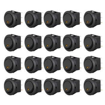 

20 x 16mm Light Switch Indicator Yellow 12V DC for Boat Car