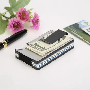 

Fashion Bank Credit Card Organizer Aluminum Slim Delicate Metal Carbon Fiber Wallet Purse Clips for Men Women Accessories