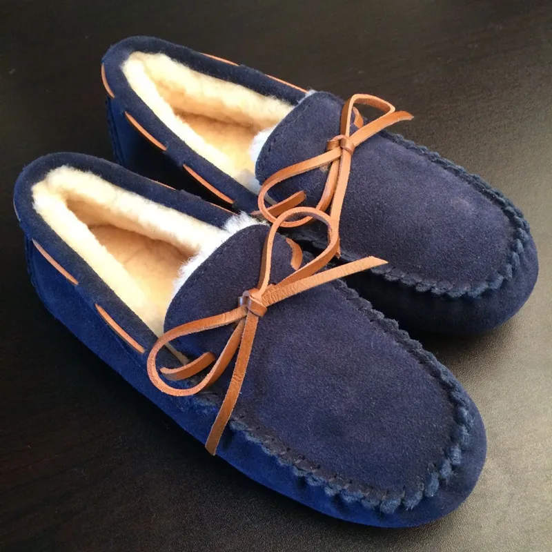 Navy Blue ; Новинка; модная обувь на плоской подошве из натуральной кожи наивысшего качества; женские зимние ботинки из овечьей шерсти с натуральным мехом - Цвет: Navy Blue