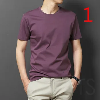 

Cotton short-sleeved t-shirt men's summer new youth slim men's thin section mercerized cotton
