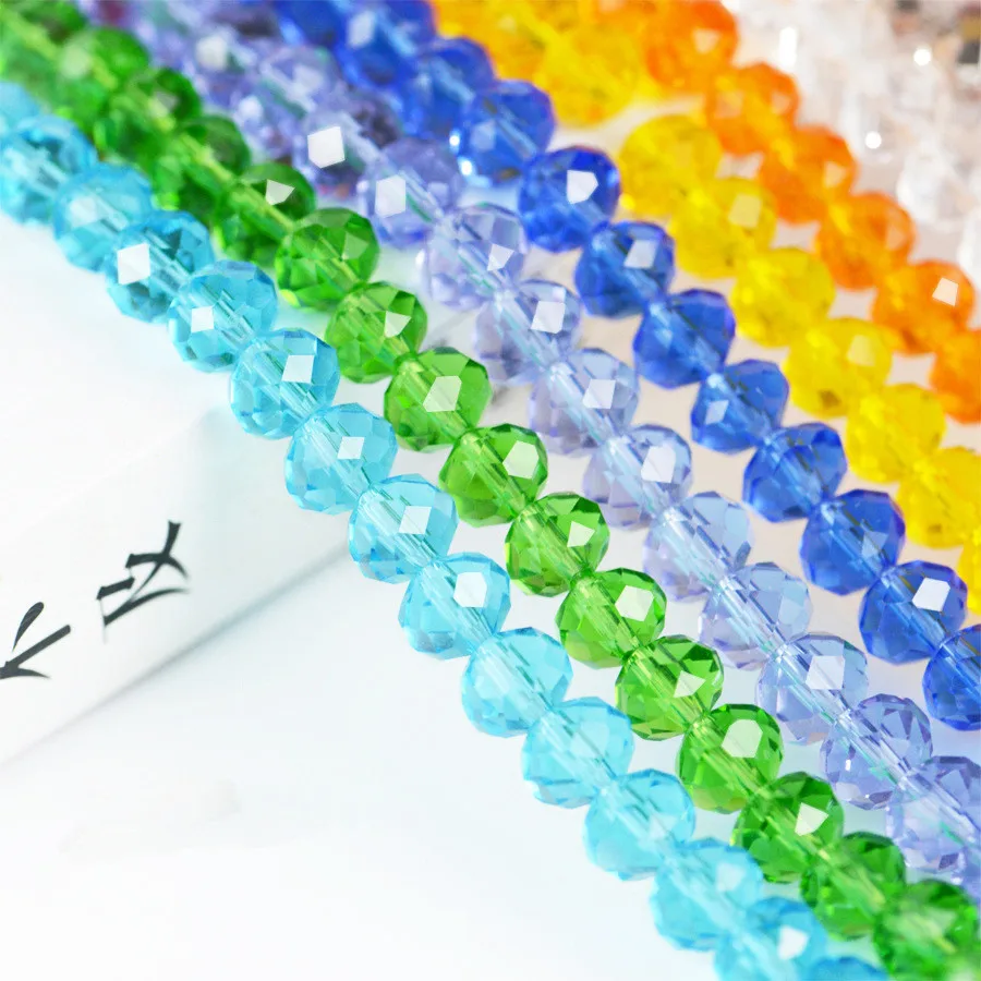 

6 mm about 100 Pcs Crystal Beads AB multicolor Sapcer Glass Beads for Jewelry Making DIY Handmade Bracelet Wholesale