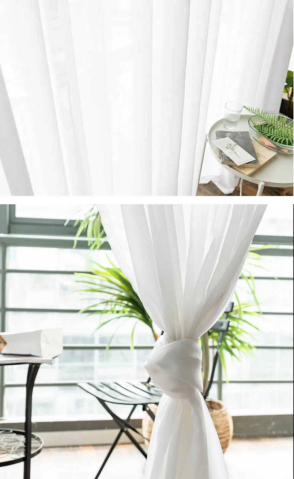 LISM 30% Shading Solid White Sheer Curtains for Living Room Decoration Window Curtains for Kitchen Modern Tulle Voile Organza