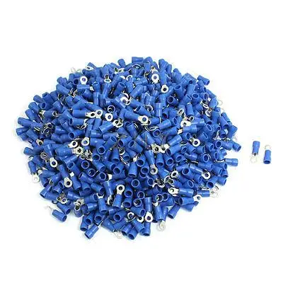 

1000 Pcs RV2-3.2 AWG 16-14 Blue PVC Sleeve Pre Insulated Ring Terminal Connector