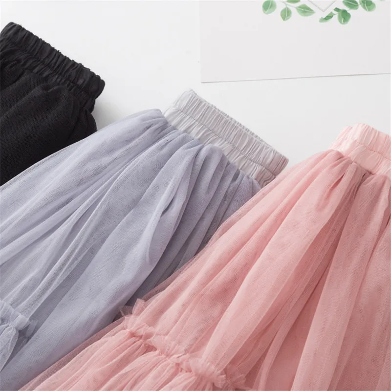 Kids Skirts For Girls Cotton Lace Tutu Pleated Black Pink Gray Children's Clothing 4 6 8 10 12Y Pettiskirt Party Clothes ballet tutu skirt,children skirts