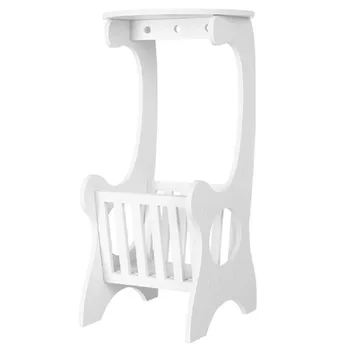 

Modern Coffee End Side Table For Home Living Room Tea Desk Mini Size Two Layers Round Edge Storage Shelf PVC Material