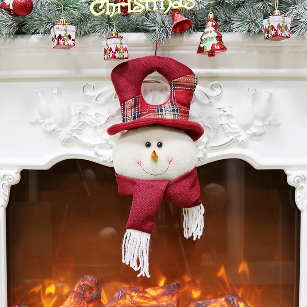 Рождественский Санта Клаус Снеговик кукольные украшения для рождественской елки висячие украшения детский подарок Navidad Decoraciones Para el Hogar - Цвет: B