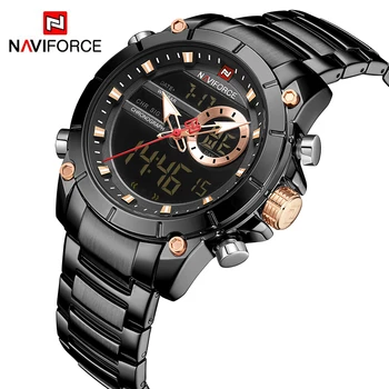 

New NAVIFORCE Men Watch Top Luxury Brand Watches Quartz Full Steel Strap Multi-fuction Wristwatch Male Clock Relogio Masculino