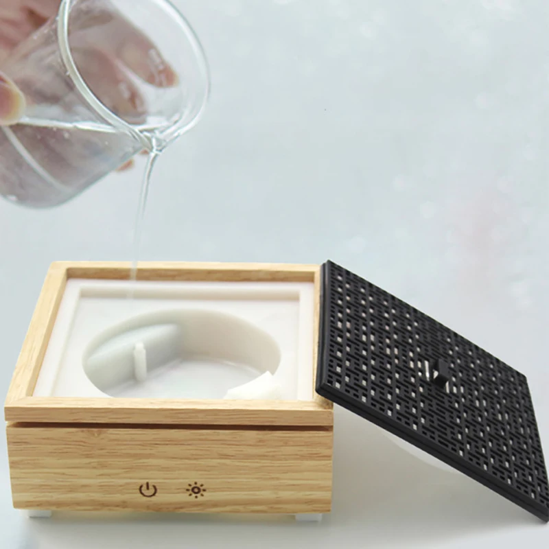

Ultrasonic Aroma Diffuser Air Humidifier Wooden Box Essential Oil Diffuser Mist Maker Aromatherapy Humidifier For Home 120Ml Eu