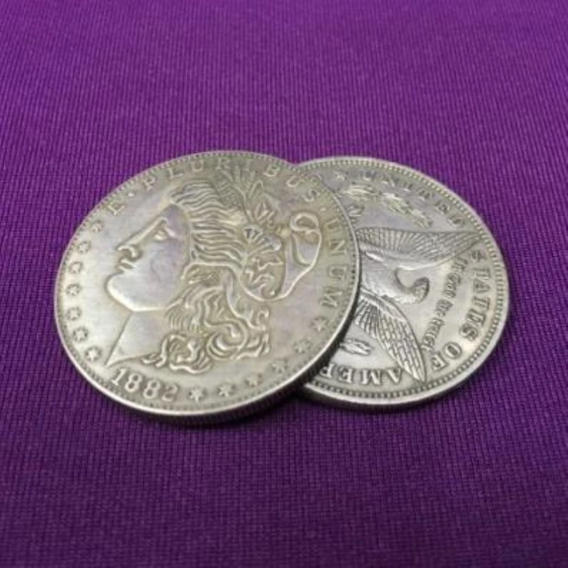 3.8cm 10pcs Steel Morgan Dollar Magic Trick Dollar Size Coins Magic Accessories 