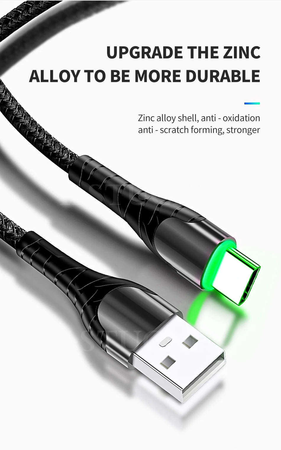 Usb type-C кабель для samsung S10 S9 Plus 3.0A Быстрая зарядка type-C зарядный провод для телефона huawei Xiaomi 8 9 светодиодный USB зарядный кабель