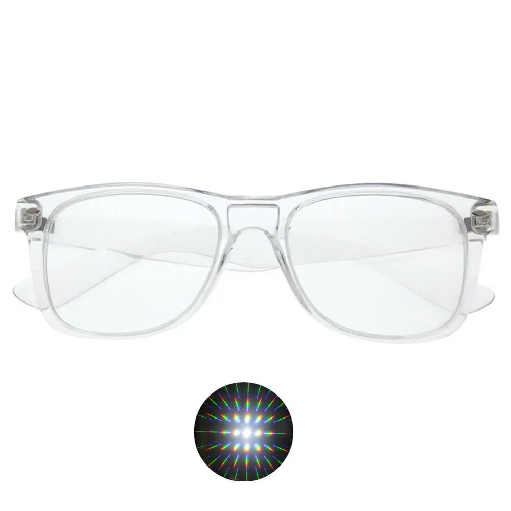 Transparent Color 1 шт. HONY 3D конечная Дифракционная Glasses-3D Призма эффект EDM Радужный стиль Rave Frieworks Звездная буря очки для фестивалей - Цвет: Transparent Color