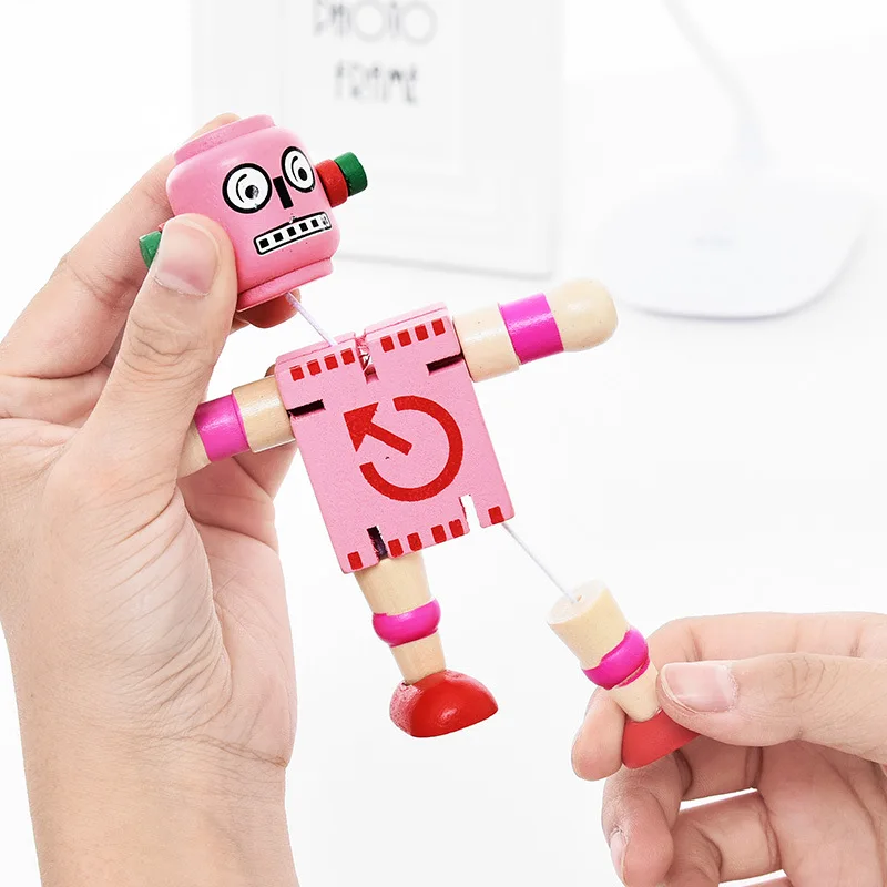 

Creative Individual Building Block Toy Wooden Deformable Elastic Robot for Early Childhood Education toys for children Puppets