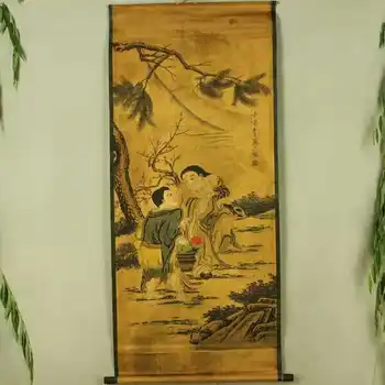 

New antique old calligraphy calligraphy painting office living room home decorative wall painting and two cents