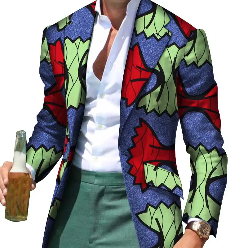 African Men Clothes Smart Causal Customized Slim Fit Fancy Suit Blazer Jackets Formal Coat Business Dashiki Party Wedding WYN530