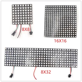 

16x16 8x32 8x8 led Pixels WS2812B Panel Digital Flexible SK6812 LED Panel Individually addressable Full Dream Color DC5V Black