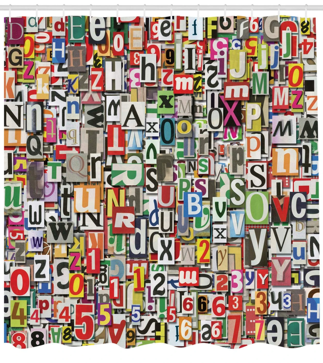 コラージュメイドの新聞切り抜きアルファベット挿し木多様性文字画像シャワーカーテン Shower Curtains Aliexpress