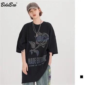 

BOLUBAO Men's T Shirts Brand Cotton Men EU Size Original Hip Hop Tee Top High Quality Loose High Street Style T-Shirt Male