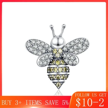 

CodeMonkey Queen Bee Charm 925 Sterling Silver Insert Bee Charms for Original Women Silver Snake Bracelet & Bangle Necklace 1194