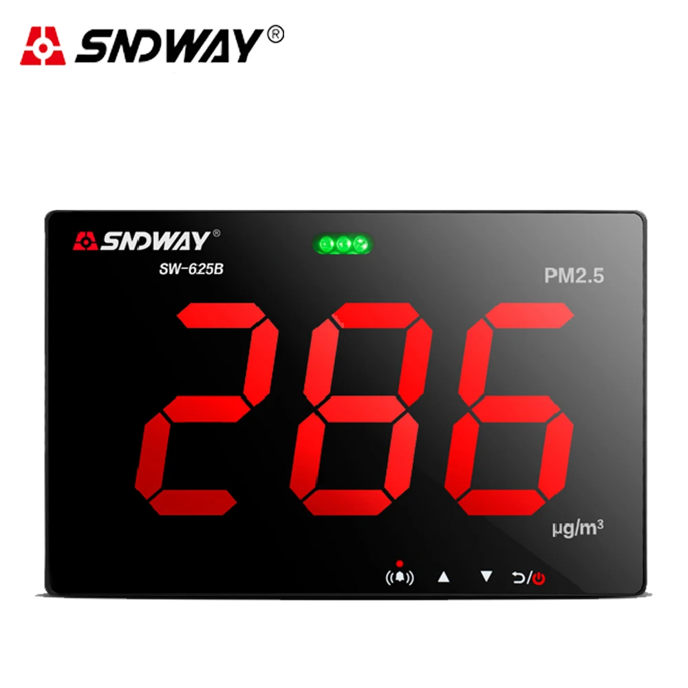 

SNDWAY Wall Mounted Air Quality Monitor Laser PM2.5 detector PM 2.5 Pollution Gas Detector analyzer Data Store USB Connect to PC